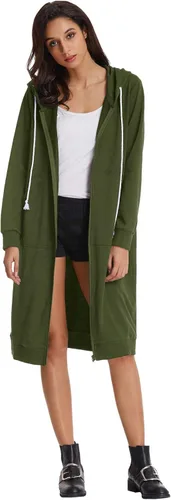 Vista 5 de GRACE KARIN - Sudadera casual con capucha para mujer, con bolsillos y cremallera, estilo túnica