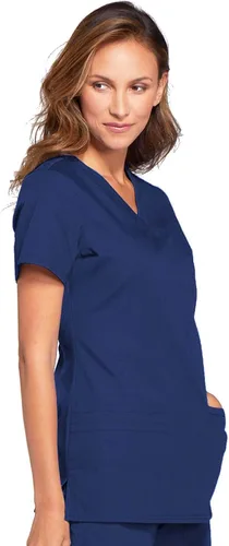 Vista 6 de V-Neck Womens Scrubs Top Workwear Originals with Rib-Knit Back Panels WW645