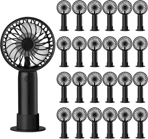 Vista 23 de Tujoe Mini ventilador de mano potente de 3 velocidades, ventilador personal pequeño portátil recargable con base USB para mujeres, maquillaje
