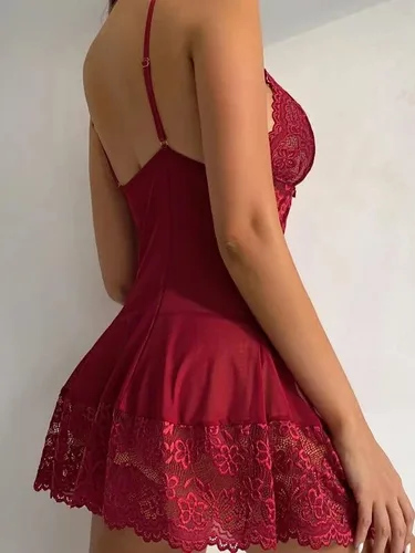 Vista 4 de Avidlove Lencería sexy para mujer, lencería de malla con encaje