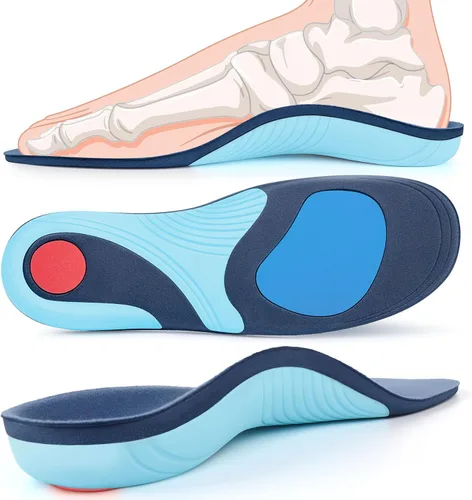 Vista 8 de Plantillas para fascitis plantar, insertos de soporte de arco alto para hombres y mujeres, más de 220 libras, para aliviar el dolor, pies planos