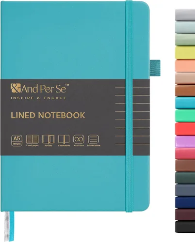 Vista 74 de ⩓ Per Se Cuaderno de Diario con Líneas (3 Paquetes), 160 Páginas Papel Grueso 100GSM, A5 Tapa Dura Cuadernos con Rayas Universitarias para Escribir