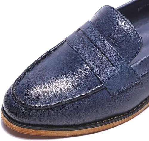 Vista 3 de Mona Flying Mocasines de cuero para mujer, estilo informal, planos, para mujeres y jóvenes
