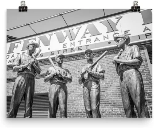 Vista 7 de 8x12 Inch Canvas Print: Fenway Park Wall Art, Bronze Statues Print, Boston Home Decor, Baseball Ballpark Picture, Living Room Artwork, Sports Gift