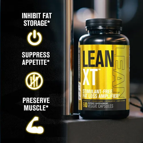 Vista 3 de Jacked Factory Lean-XT - Quemador de grasa sin cafeína, suplemento de pérdida de peso no rígido, supresor del apetito y potenciador del metabolismo