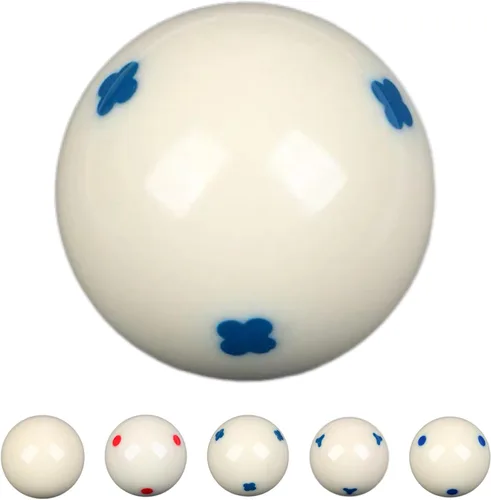 Vista 5 de Bola de billar blanca de repuesto de 2-1/4", bola blanca de taco, bola azul de 6 puntos AAA, 6 onzas, 6.00 oz, accesorios para mesa de billar