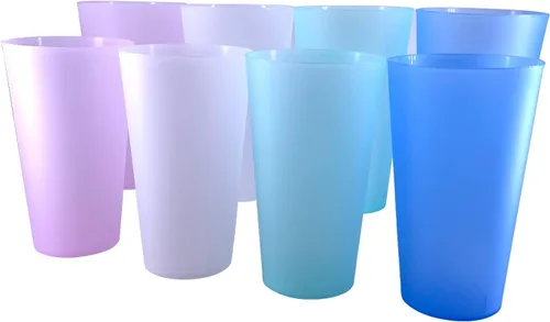 Vista 15 de AOYITE Juego de 12 vasos reutilizables de plástico de 22 onzas, sin BPA Color del arco iris