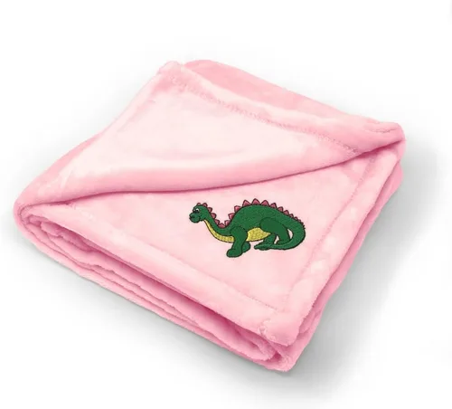 Vista 7 de Fastasticdeals Mantas de bebé bordadas personalizadas para niños y niñas lindo dinosaurio