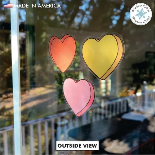 Vista 7 de 22 calcomanías retro de los años 50 con forma de corazón para ventana, calcomanías de vinilo reutilizables de doble cara para el día de San