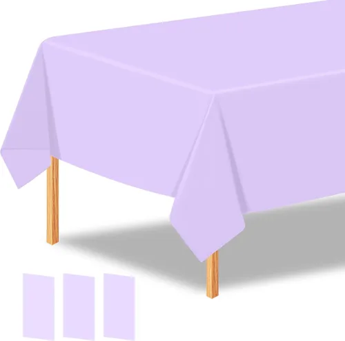 Vista 35 de 2 manteles de plástico color beige, 54 x 108 pulgadas, rectangular, desechables, para cumpleaños, bodas, pícnic, fiestas de vacaciones