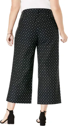 Vista 3 de Jessica London Pantalones cortos de popelina elásticos de pierna ancha para mujer