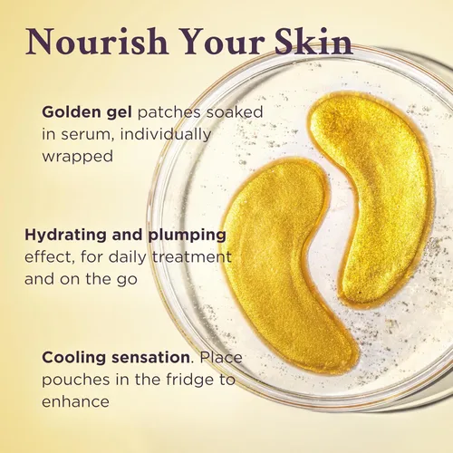 Vista 3 de MATKAS Retinol Renewal Gold - 20 pares, los mejores parches para ojos hinchados y ojeras, parches de colágeno debajo de los ojos para mujeres