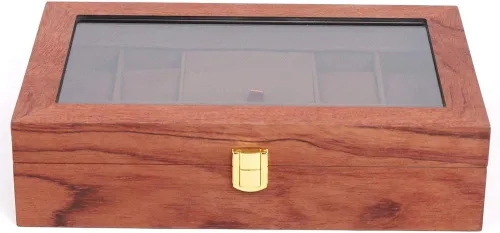Vista 4 de Eapmic - Joyero organizador de madera con 8 2 ranuras