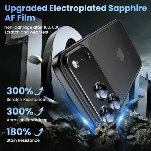 Vista 7 de Uyiton Protector de lente de cámara para iPhone 18 Pro, cubierta de vidrio A-Negro