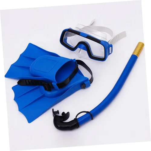 Vista 2 de Snorkeling Mask Set with Breathable Diving Snorkel and Non-Slip Flippers Shoe for Swimming Diving Snorkeling Sports Flexible Fins