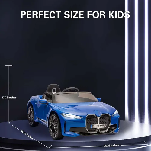 Vista 2 de Coche eléctrico para niños 12V Ride on Toys Car con control remoto Azul