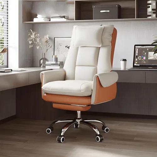 Vista 13 de Ergonomic High-Back Executive Office Chair with Footrest,Adjustable Lumbar Support & 360° Swivel,Heavy-Duty Metal Base PU Leather Desk Chair for