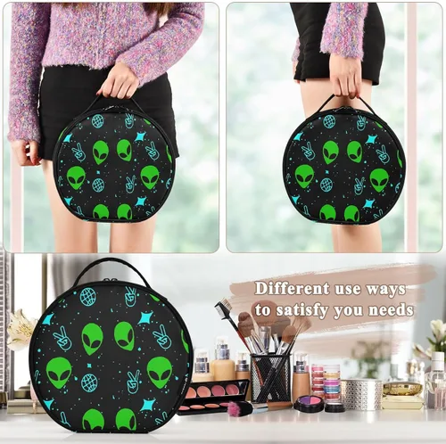 Vista 6 de Augenstern Bolsa de maquillaje de viaje Bolsa de cosméticos Harajuku-punk-alien Girl Organizador portátil Maquillaje tren caso de mujer Neceser