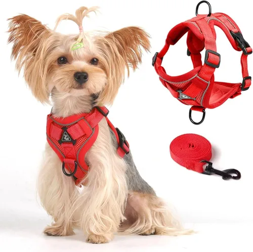 Vista 13 de Skmeditec Juego de arnés y correa para gato: chaleco a prueba de fugas mejorado con correa para gatos grandes, perros pequeños y cachorros, chaqueta