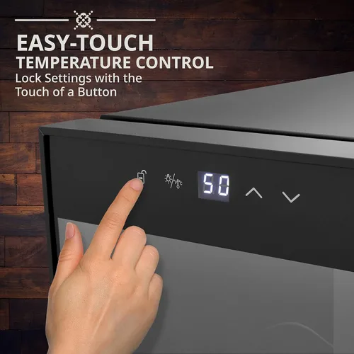 Vista 3 de Ivation Refrigerador de vino con compresor de 14 botellas con cerradura Gran bodega independiente para vino tinto, blanco, champán o espumoso