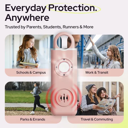 Vista 7 de Alarma de seguridad personal Weten para mujeres - Sirena de pánico de 130 dB de volumen alto en llavero, paquete de 3 unidades - Silbato