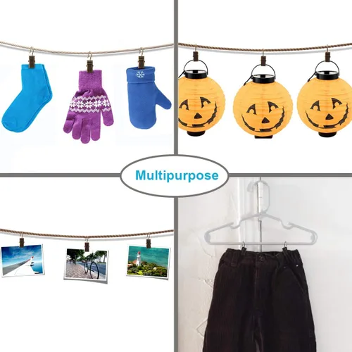Vista 7 de Coideal Pequeños Ganchos para Cortinas de Bronce, 100 Piezas de Ganchos de Latón Metálico para Colgar Luces de Fiesta, Accesorios para Decoración