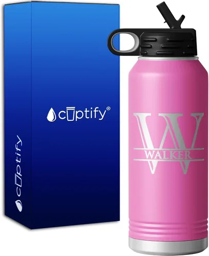 Vista 74 de Vaso personalizado de regalo de cumpleaños para mujeres y hombres, con monograma de escritura dividida, inicial y nombre grabado en negro, taza