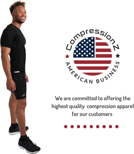 Vista 4 de CompressionZ Pantalones cortos de compresión para hombre, ropa interior deportiva de compresión de elastano