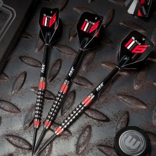 Vista 6 de WINMAU Advance 500 Series Professional Tungsten Steeltip Darts Set with Flights and Shafts (Stems)