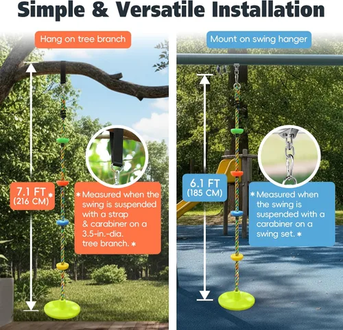 Vista 6 de ZNCMRR Cuerda de Escalada para Columpio de Árbol, Asiento de Columpios Resistente de Reemplazo para Niños, Asiento de Columpios de Escalada