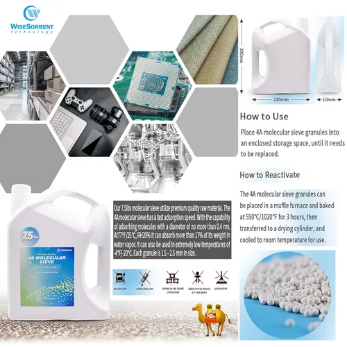 Vista 6 de Wisesorb 7 LBS 4A Tamiz molecular, material a granel desecante de calidad premium