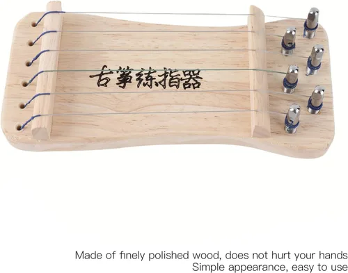 Vista 4 de Guzheng - Entrenador de dedos portátil de 6 cuerdas, mini herramienta de práctica de dedos Guzheng, ejercicio fortalecedor de código de madera