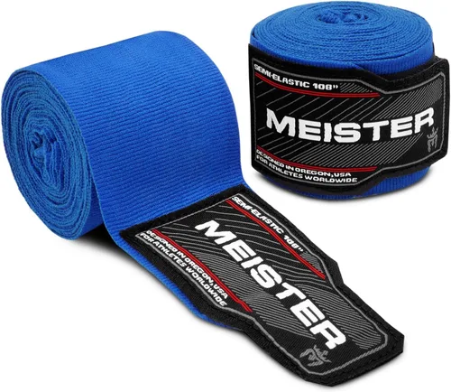 Vista 10 de Meister Junior - Vendas de algodón elástico para MMA y boxeo, 108" (1 par). Negro