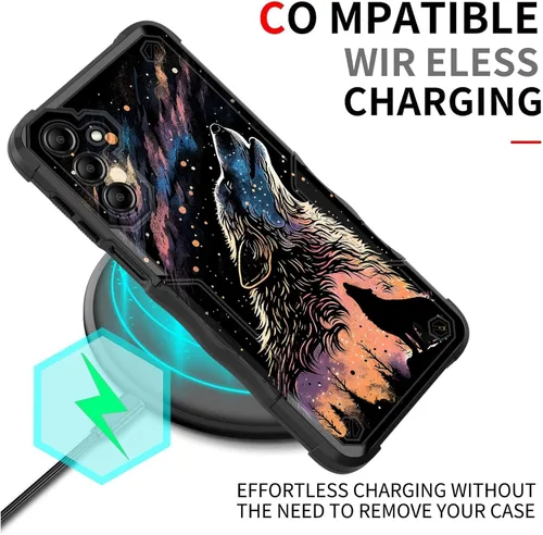 Vista 593 de Funda para Galaxy A14 5G, [Doble Capa][Protección contra Caídas de Grado Militar de 10 Pies] [Antideslizante] Funda Resistente a Prueba de Golpes
