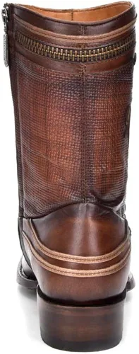 Vista 5 de Bota Hombre Cuadra en Piel Genuina Marrón