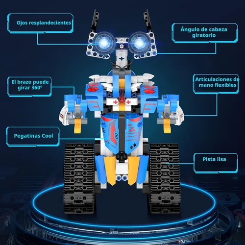 Vista 2 de Juguetes robot para niños de 8 a 16 años con aplicación o control remoto, kit de bloques de construcción programables científicos, proyectos STEM