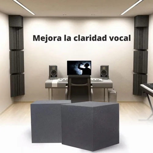 Vista 5 de Trampa para graves de 7.8 x 7.8 x 7.8 pulgadas, esquinas de espuma acústica para bajos, paneles acústicos absorbentes de sonido