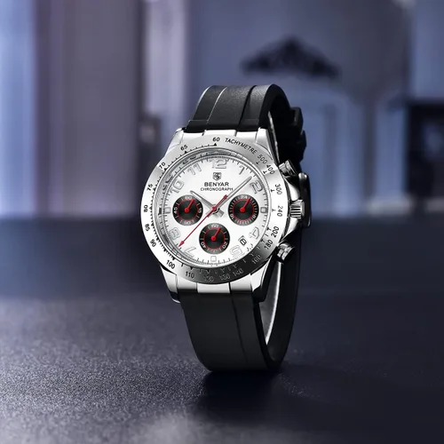 Vista 5 de BENYAR - Reloj de cuarzo para hombre, impermeable, cronógrafo, correa de goma casual con fecha