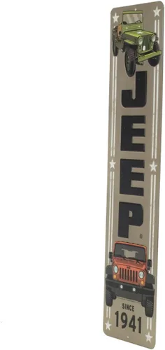 Vista 2 de Letrero de metal en relieve vertical para Jeep Letrero vintage de Jeep para garaje o cueva de hombre