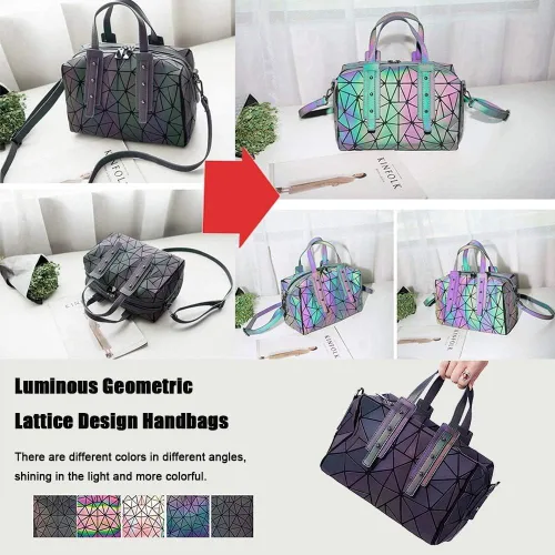 Vista 5 de Bolsos de mano para mujer, geométricos, luminosos, bolsos de mano con asa superior