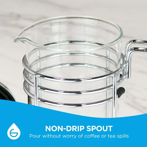 Vista 7 de GROSCHE Cafetera eléctrica con prensado francés, Vidrio transparente