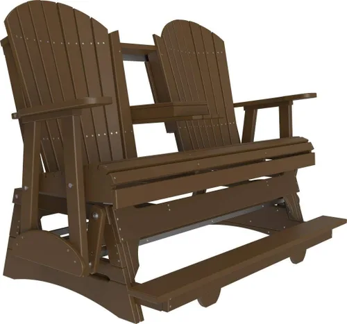 Vista 21 de LuxCraft Adirondack Balcony Glider - 5 pies con consola desplegable (Aruba en negro)