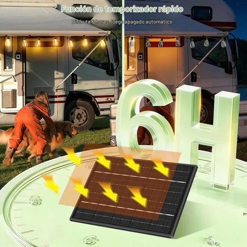 Vista 5 de Tira de luces solares para exteriores de 100 pies con 36+2 bombillas Edison inastillables e impermeables, luces de patio de grado comercial de 2200