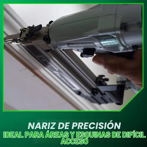Vista 7 de Metabo HPT Clavadora Pro Brad, Clavadora Neumática de Acabado Pro-Preferida para Trabajos de Molduras, Construcción de Muebles, Ligera y Duradera