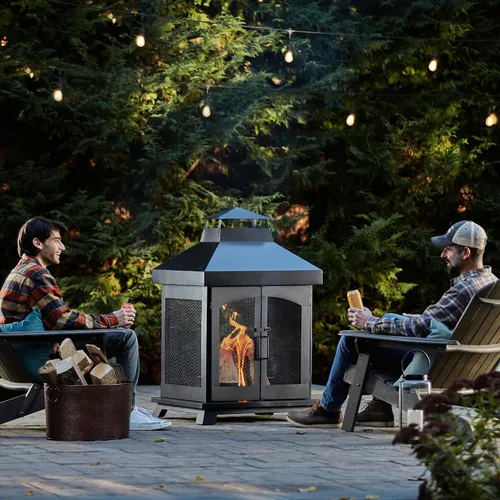 Vista 4 de Endless Summer Chimenea al aire libre de acero de leña de 45