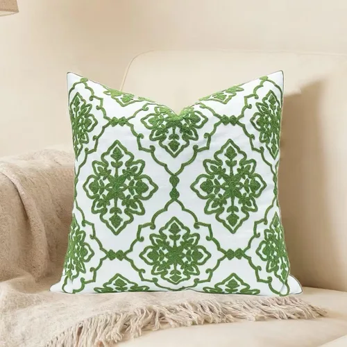Vista 46 de Slow Cow - Funda de almohada decorativa con bordado, funda de almohada para sofá, funda de almohada de 20 x 20 pulgadas, gris