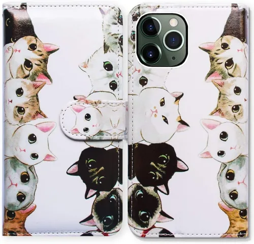 Vista 30 de Bcov Funda para iPhone 11 Pro Max, diseño de pájaro negro y verde con tapa de cuero con ranura para tarjeta de crédito, soporte para tarjeta