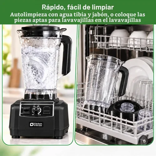 Vista 7 de Kitchen in the box Licuadora de 68 onzas – Batidoras de cocina de 1500 W, gran capacidad, licuadora profesional para hacer bebidas congeladas Negro