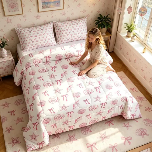 Vista 21 de Juego de edredón Lake Home Camper tamaño King, juego de ropa de cama náutica con ancla para niños, niñas, niños, adultos, decoración de dormitorio