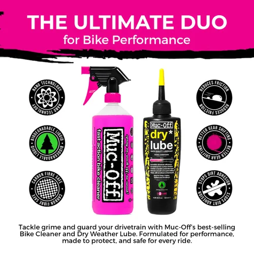 Vista 3 de Muc-Off Nano Tech - Limpiador de bicicletas de 1 litro y lubricante de cadena Bio Dry de 120 ml en paquete con toalla de microfibra Kit